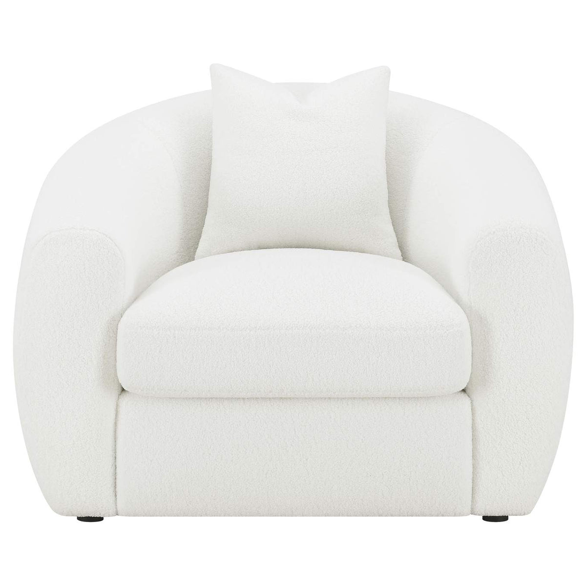 509873 Isabella Faux Sheepskin Upholstered Accent Chair Natural