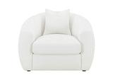 509873 Isabella Faux Sheepskin Upholstered Accent Chair Natural