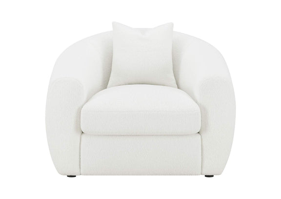 509873 Isabella Faux Sheepskin Upholstered Accent Chair Natural