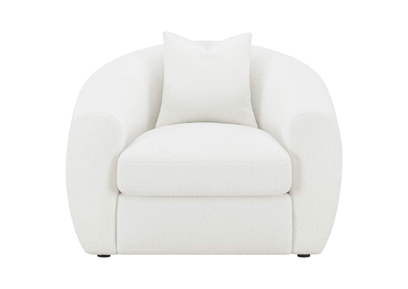 509873 Isabella Faux Sheepskin Upholstered Accent Chair Natural