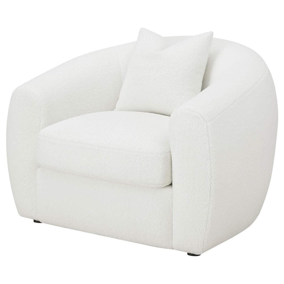 509873 Isabella Faux Sheepskin Upholstered Accent Chair Natural