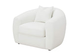 509873 Isabella Faux Sheepskin Upholstered Accent Chair Natural