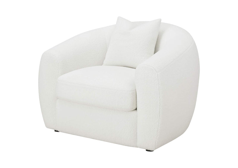 509873 Isabella Faux Sheepskin Upholstered Accent Chair Natural