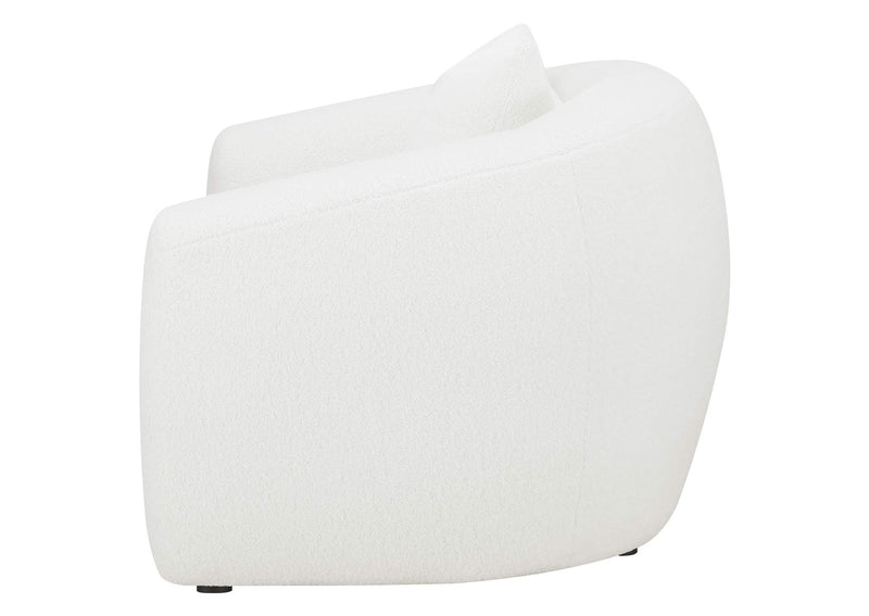 509873 Isabella Faux Sheepskin Upholstered Accent Chair Natural