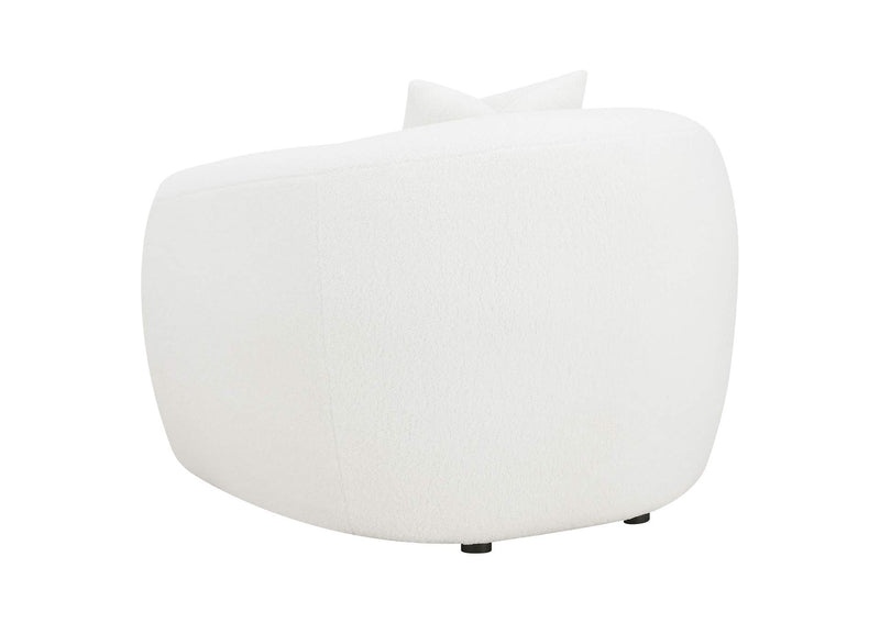 509873 Isabella Faux Sheepskin Upholstered Accent Chair Natural