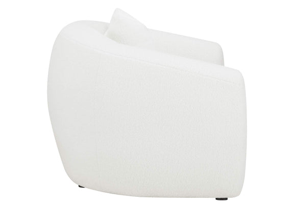 509873 Isabella Faux Sheepskin Upholstered Accent Chair Natural