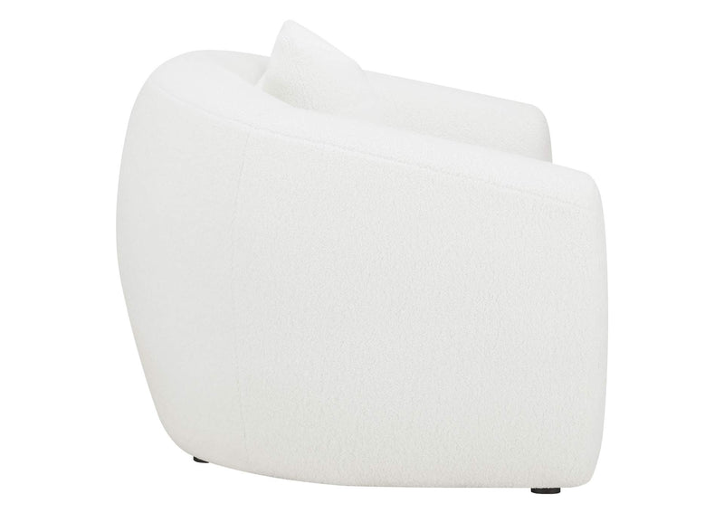509873 Isabella Faux Sheepskin Upholstered Accent Chair Natural