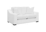 509891-S2 Ashlyn 2-piece Upholstered Sloped Arm Sofa Set White