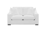 509891-S3 Ashlyn 3-piece Upholstered Sloped Arm Sofa Set White