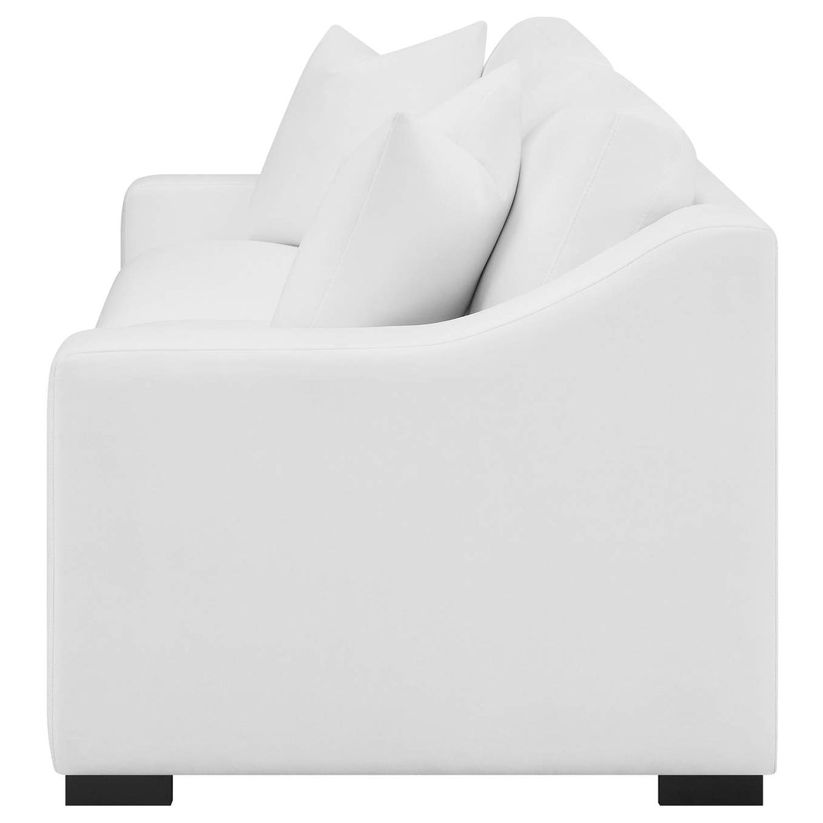 509891 Ashlyn Upholstered Sloped Arm Sofa White