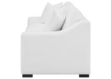 509891 Ashlyn Upholstered Sloped Arm Sofa White