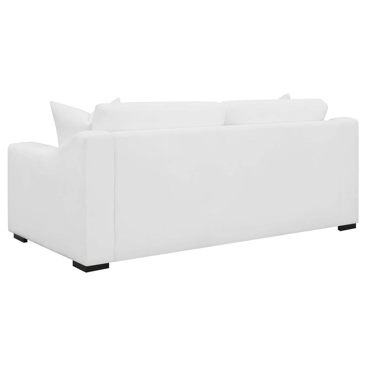 509891 Ashlyn Upholstered Sloped Arm Sofa White