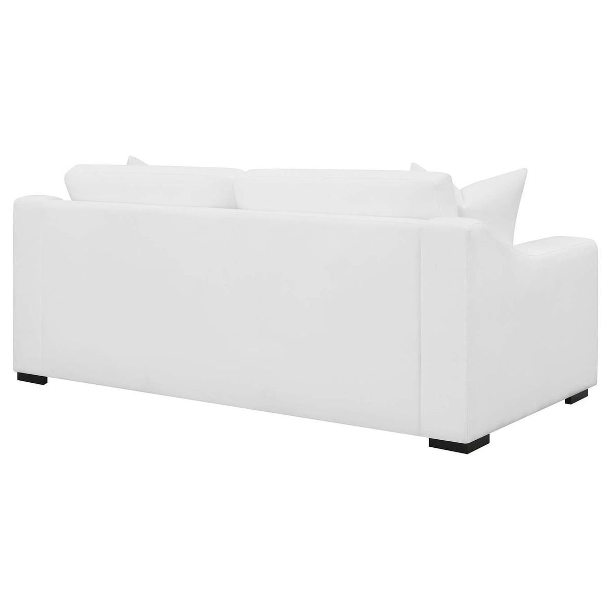 509891 Ashlyn Upholstered Sloped Arm Sofa White