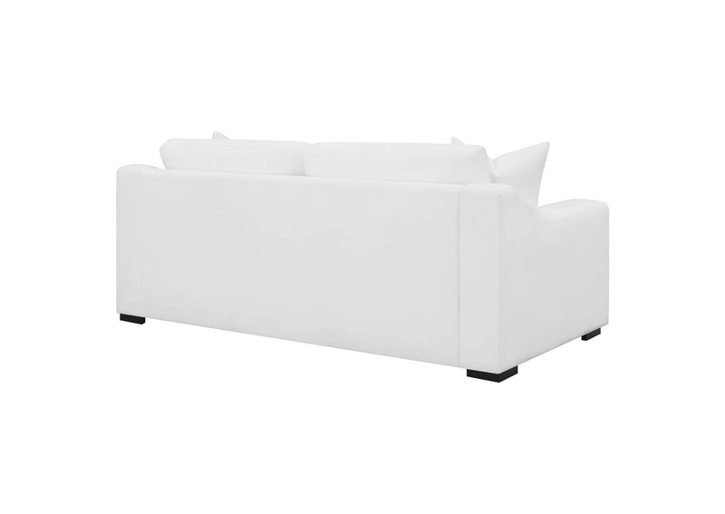 509891 Ashlyn Upholstered Sloped Arm Sofa White