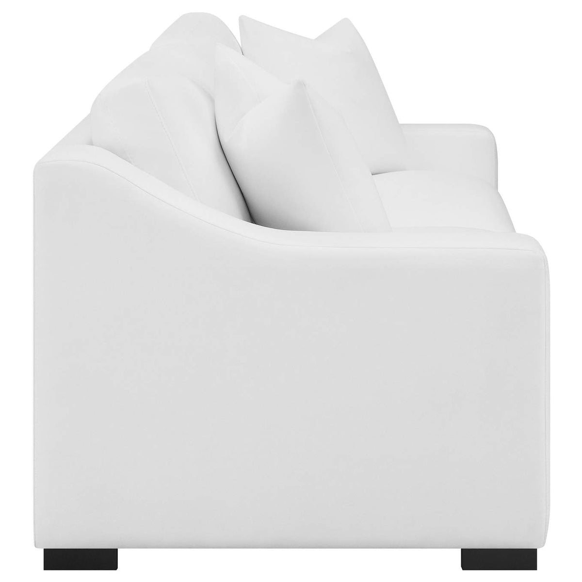 509891 Ashlyn Upholstered Sloped Arm Sofa White