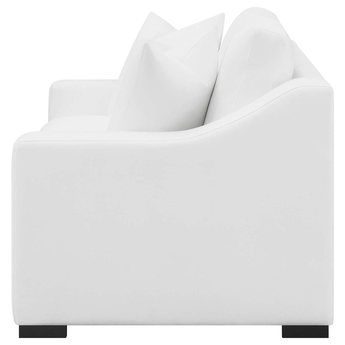 509892 Ashlyn Upholstered Sloped Arm Loveseat White