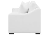 509892 Ashlyn Upholstered Sloped Arm Loveseat White