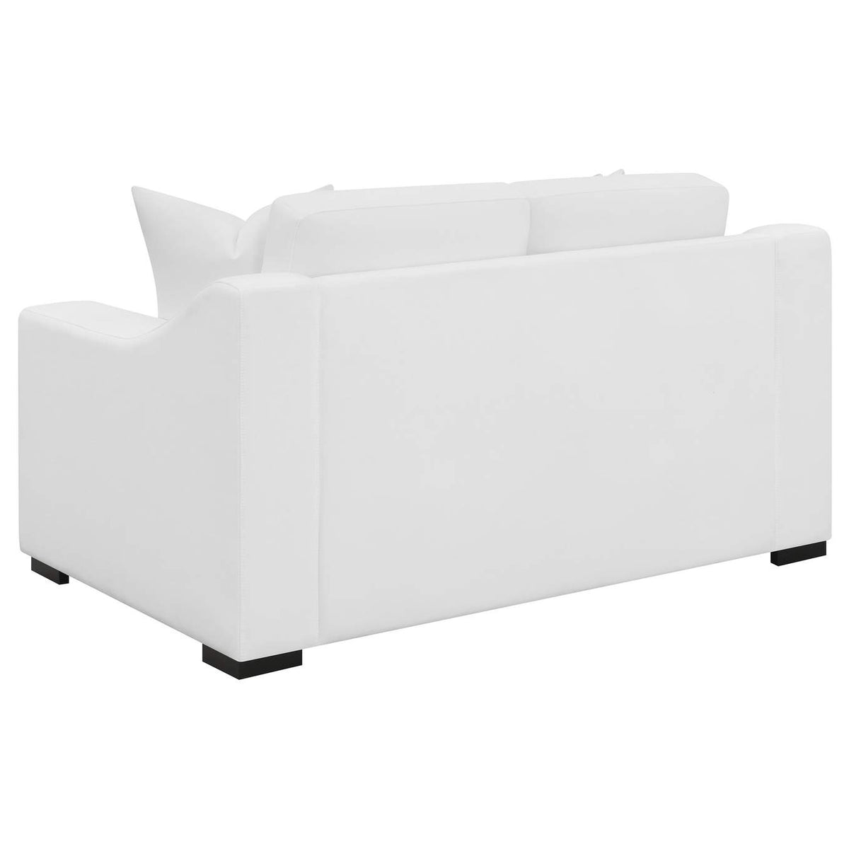 509892 Ashlyn Upholstered Sloped Arm Loveseat White