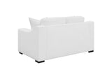 509892 Ashlyn Upholstered Sloped Arm Loveseat White