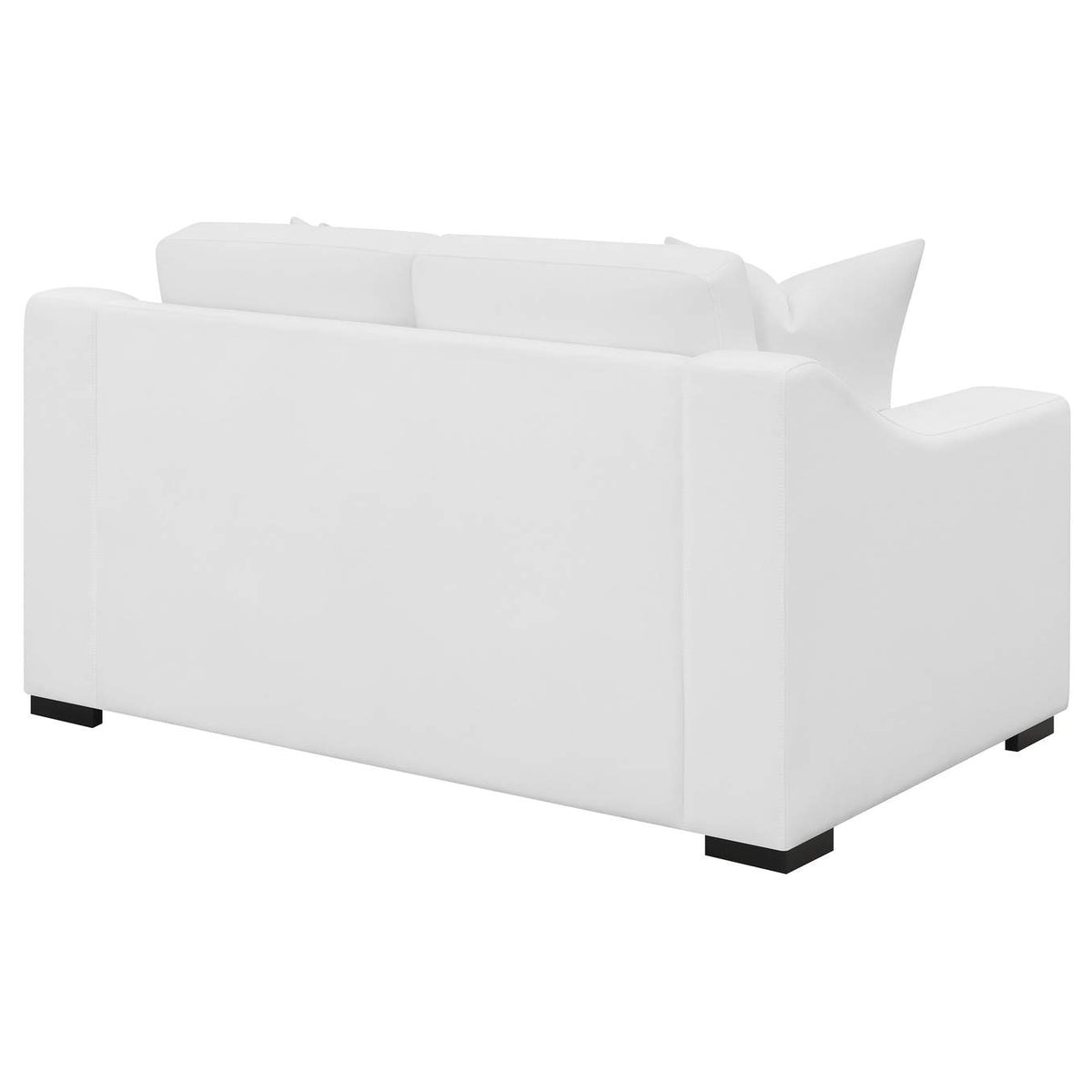 509892 Ashlyn Upholstered Sloped Arm Loveseat White