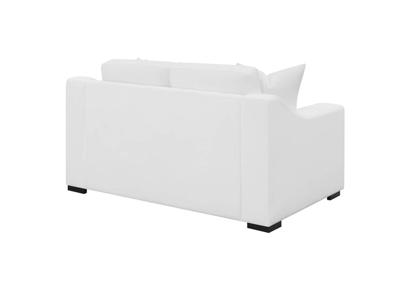 509892 Ashlyn Upholstered Sloped Arm Loveseat White