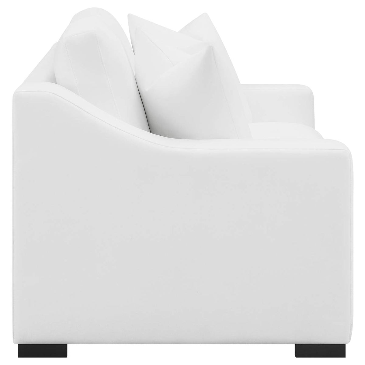 509892 Ashlyn Upholstered Sloped Arm Loveseat White