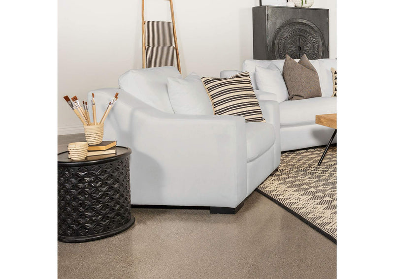 509893 Ashlyn Upholstered Sloped Arm Accent Chair White
