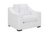 509893 Ashlyn Upholstered Sloped Arm Accent Chair White