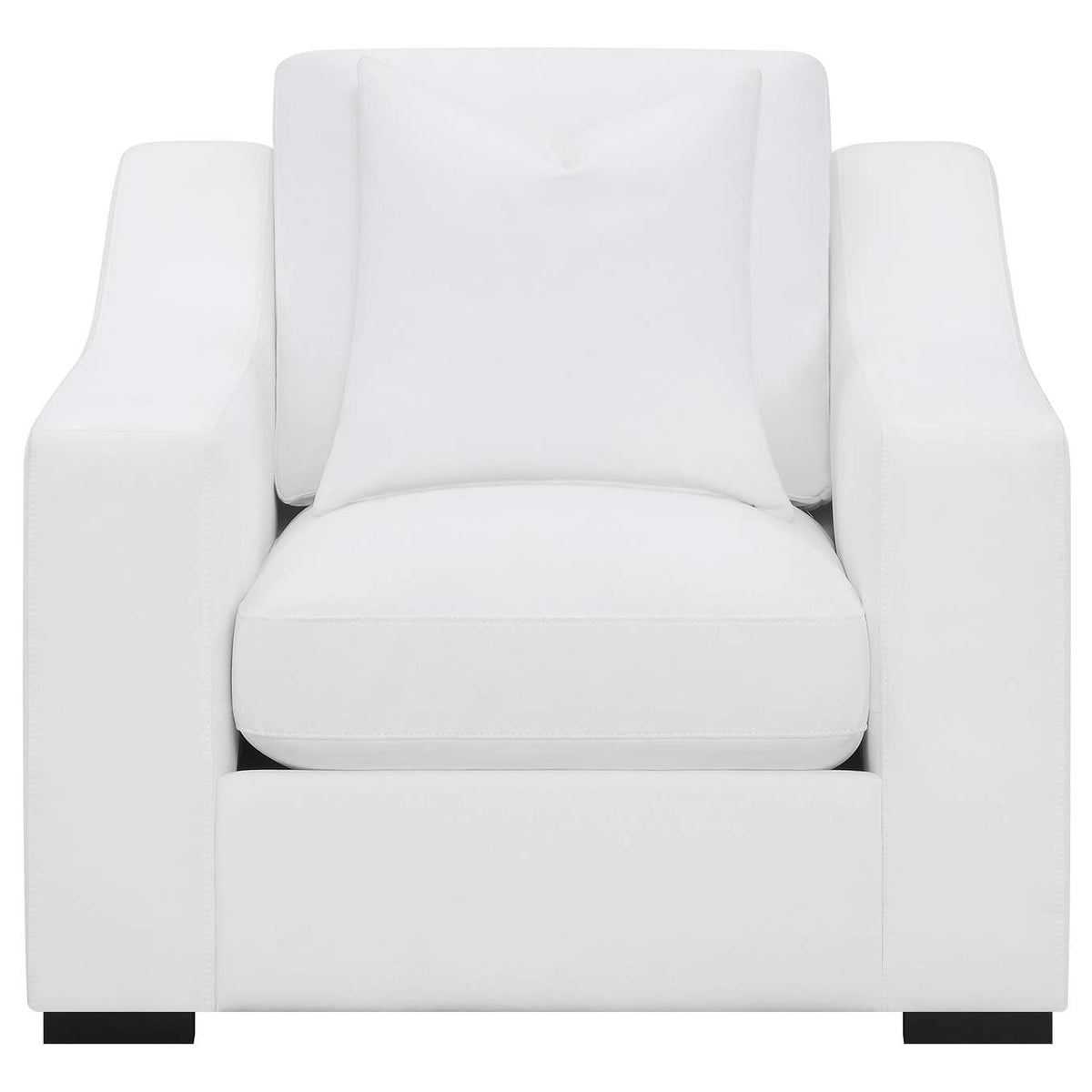 509893 Ashlyn Upholstered Sloped Arm Accent Chair White