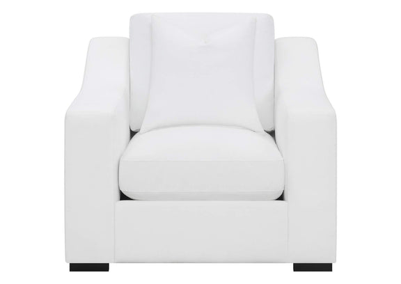509893 Ashlyn Upholstered Sloped Arm Accent Chair White