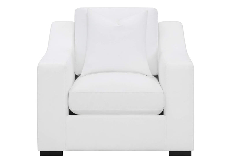 509893 Ashlyn Upholstered Sloped Arm Accent Chair White