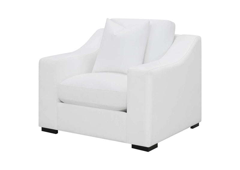509893 Ashlyn Upholstered Sloped Arm Accent Chair White