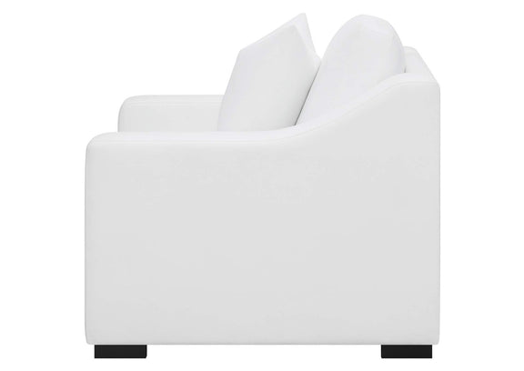 509893 Ashlyn Upholstered Sloped Arm Accent Chair White
