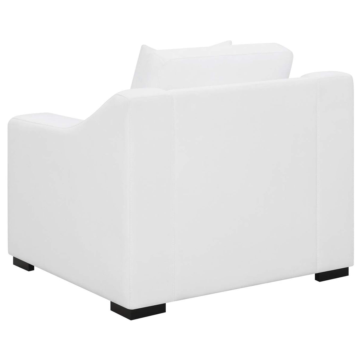 509893 Ashlyn Upholstered Sloped Arm Accent Chair White