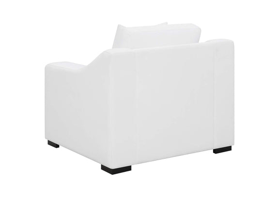 509893 Ashlyn Upholstered Sloped Arm Accent Chair White