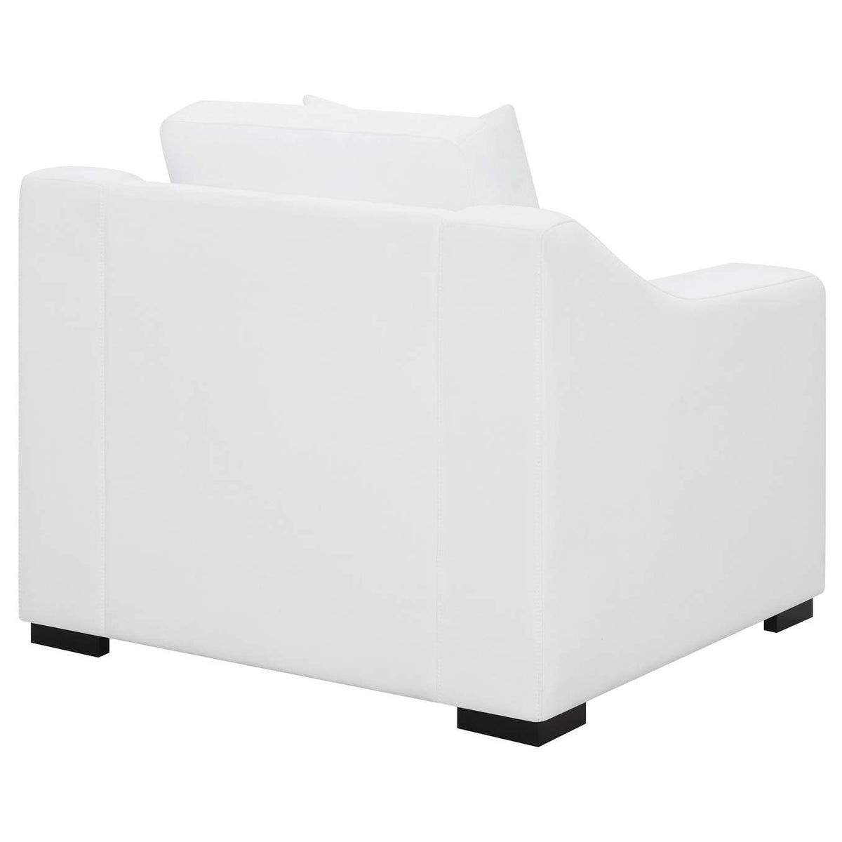 509893 Ashlyn Upholstered Sloped Arm Accent Chair White