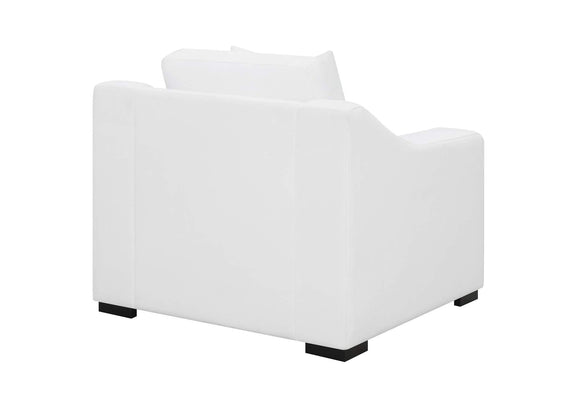 509893 Ashlyn Upholstered Sloped Arm Accent Chair White