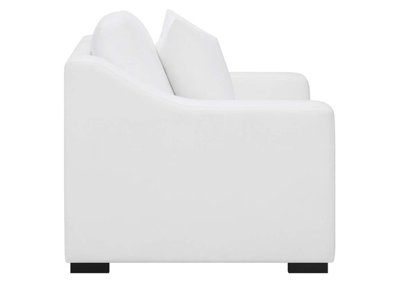 509893 Ashlyn Upholstered Sloped Arm Accent Chair White