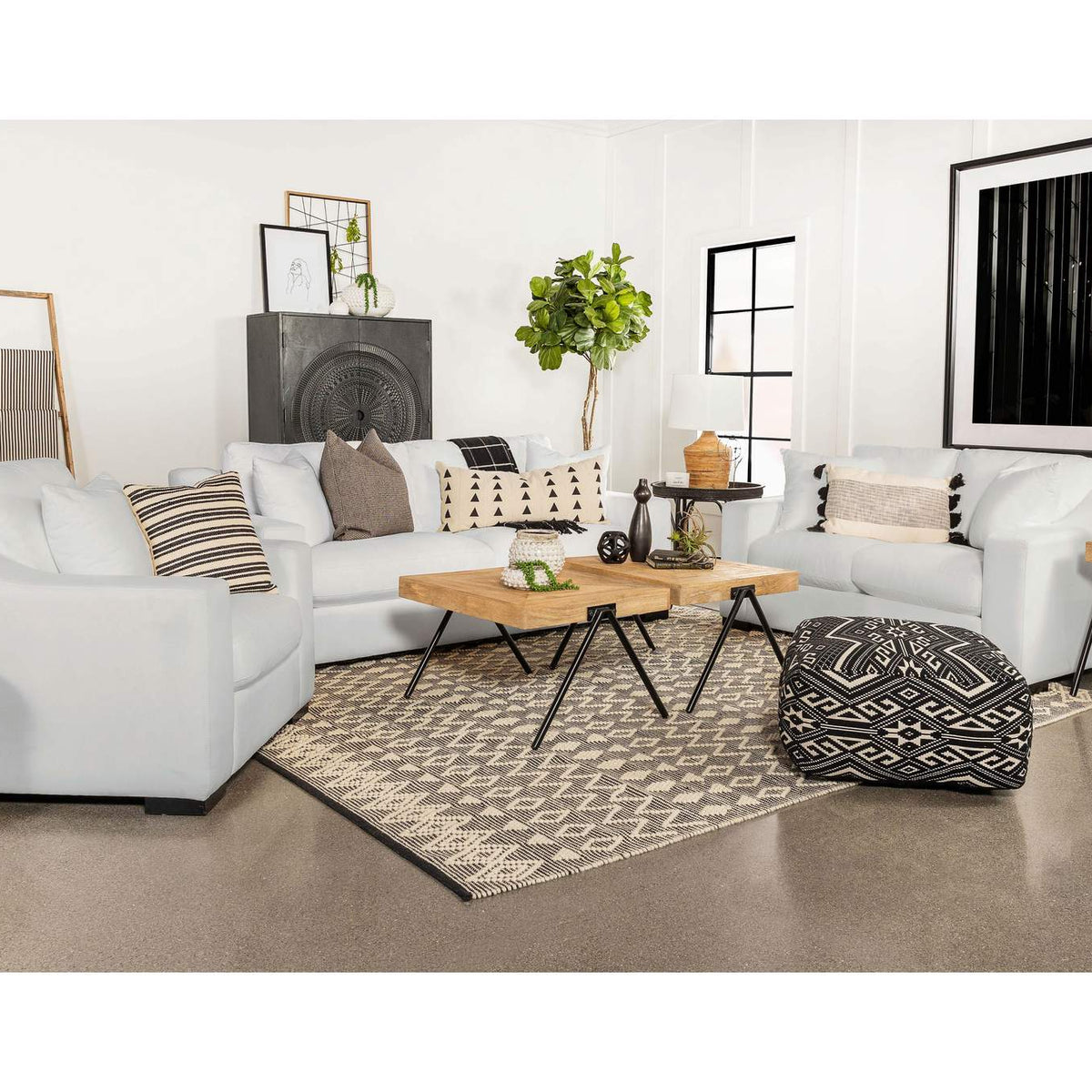 509893 Ashlyn Upholstered Sloped Arm Accent Chair White