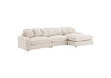509899-SET Blaine Upholstered Reversible Chaise Sectional Sofa Sand