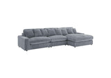 509900-SET Blaine Upholstered Reversible Chaise Sectional Sofa Fog