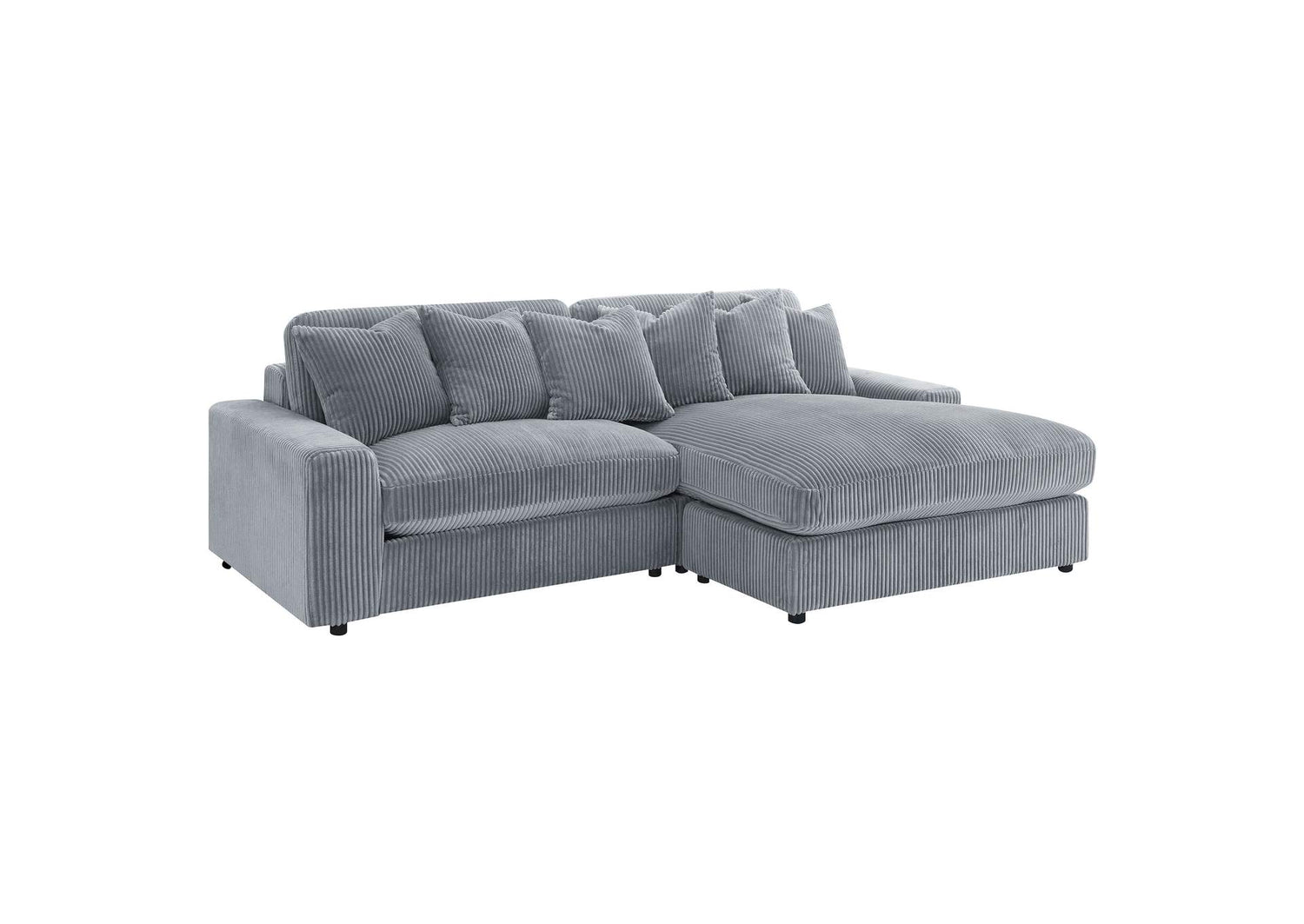 Blaine Upholstered Reversible Chaise Sectional Sofa Fog