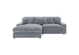 509900 Blaine Upholstered Reversible Chaise Sectional Sofa Fog