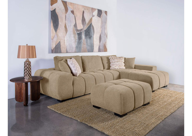 509964 Octavia Upholstered Rectangular Ottoman Camel
