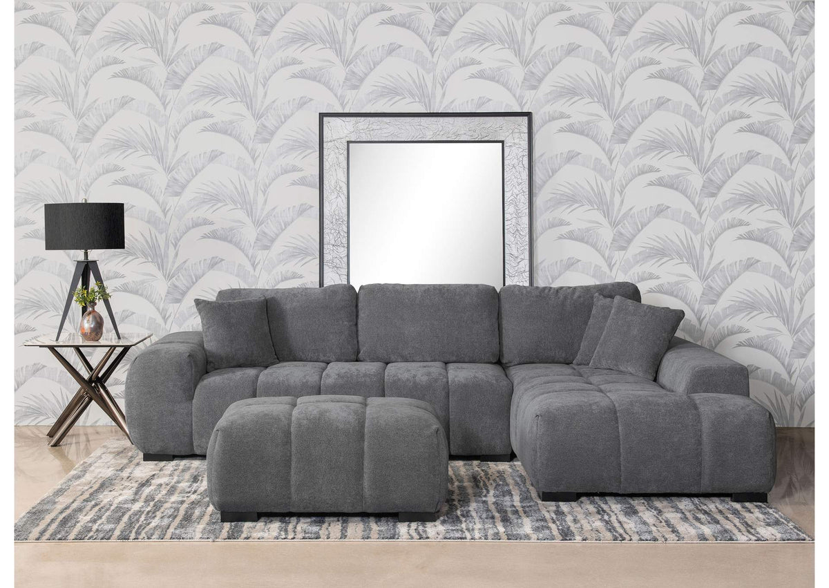 509965 Octavia Upholstered Sectional Chaise Sofa Charcoal Grey