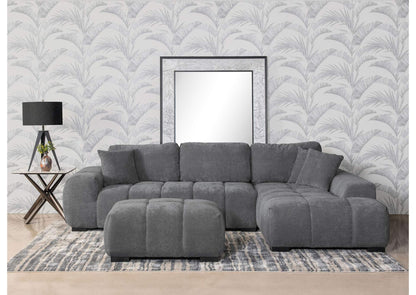 509965 Octavia Upholstered Sectional Chaise Sofa Charcoal Grey