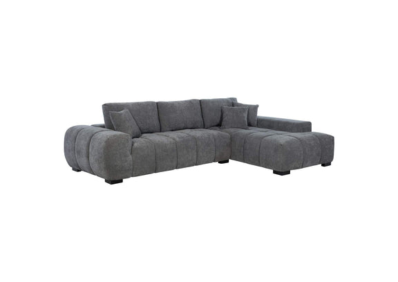 509965 Octavia Upholstered Sectional Chaise Sofa Charcoal Grey