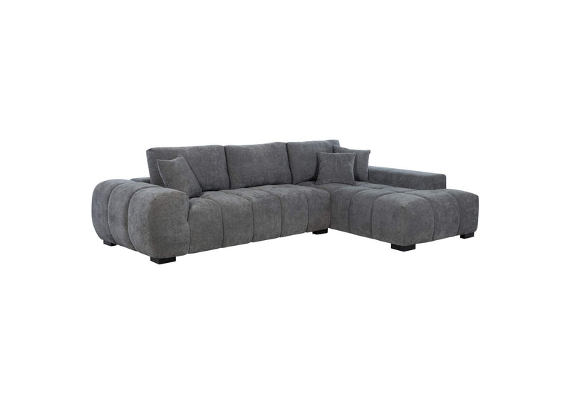 509965 Octavia Upholstered Sectional Chaise Sofa Charcoal Grey