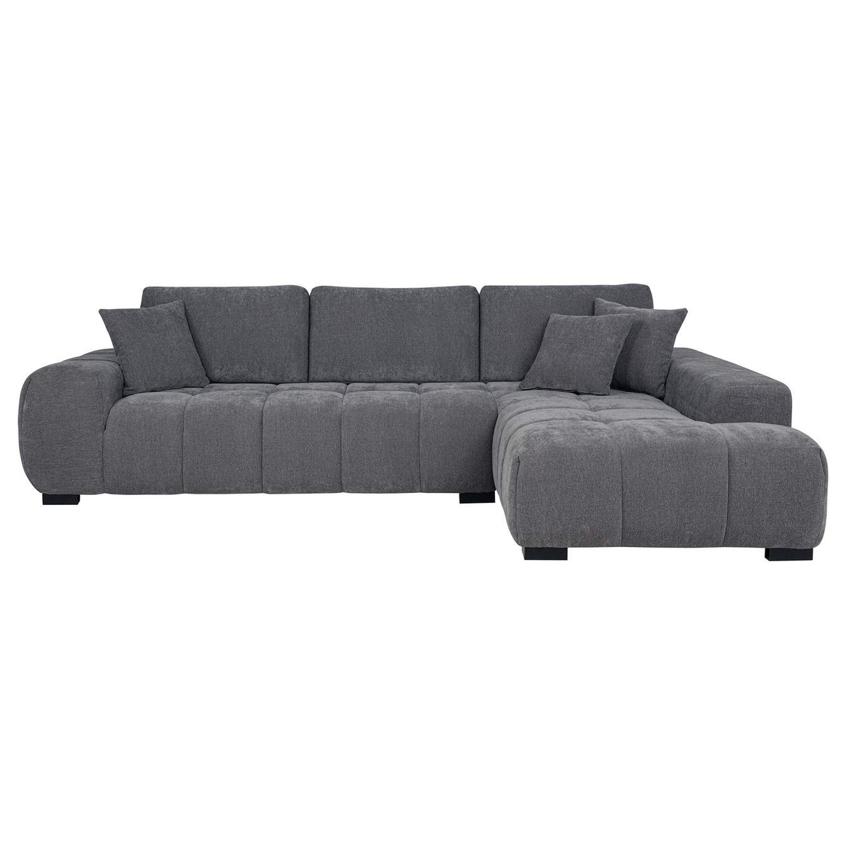 509965 Octavia Upholstered Sectional Chaise Sofa Charcoal Grey