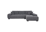 509965 Octavia Upholstered Sectional Chaise Sofa Charcoal Grey